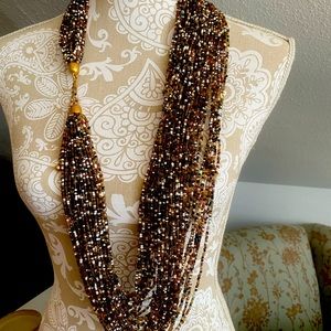 Chicos 44 Strand Glass Beaded Necklace.